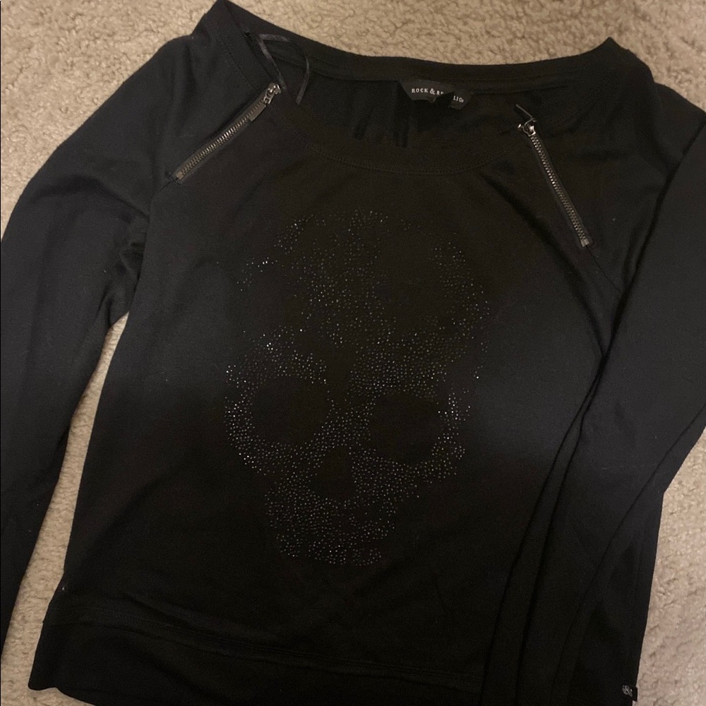 SKULL BLACK LONG SLEEVE SHIRT